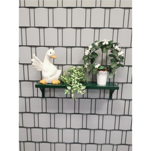 Zaunregal zum Einhängen (L x T)  63 cm x 30 cm Moosgrün RAL 6005