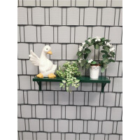 Zaunregal zum Einhängen (L x T)  63 cm x 30 cm Moosgrün RAL 6005