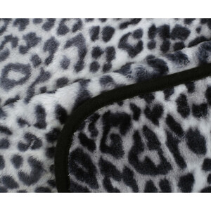 Cashmere Feeling Decke bedruckt 150/200 cm SCHNEE-LEOPARD silber