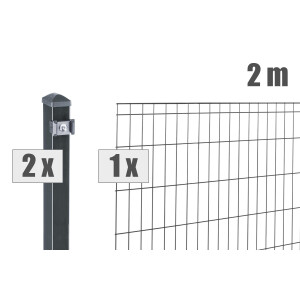 Stabgitterzaun Design MICHL (H x L) 0800 mm x 2 m in Anthrazit