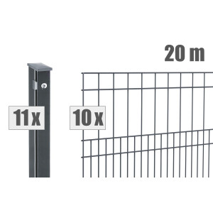 Doppelstabzaun Design MILO ( H x L ) 1000 mm x 20 m in Anthrazit