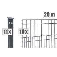 Doppelstabzaun Design MILO ( H x L ) 1000 mm x 20 m in Anthrazit