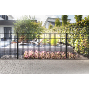Stabgitterzaun Design BLACKY (H x L) 1000 mm x 10 m in Tiefschwarz