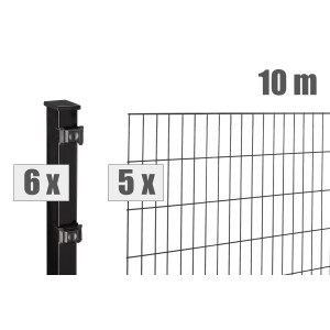 Stabgitterzaun Design BLACKY (H x L) 1000 mm x 10 m in Tiefschwarz