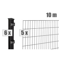 Stabgitterzaun Design BLACKY (H x L) 1000 mm x 10 m in Tiefschwarz