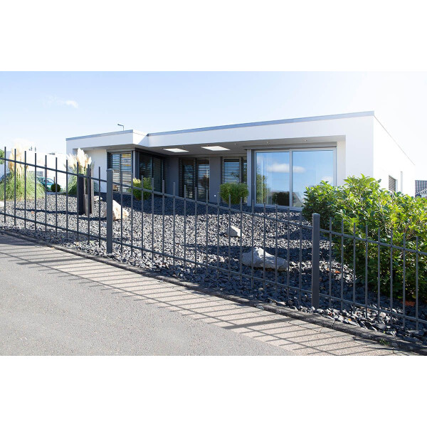 Steigungszaun Design BASEL (H x L) 1500 mm x 4 m in Metall-feinstruktur