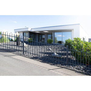 Steigungszaun Design BASEL (H x L) 1500 mm x 4 m in Metall-feinstruktur