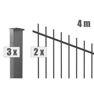 Steigungszaun Design BASEL (H x L) 1500 mm x 4 m in Metall-feinstruktur
