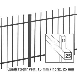 Steigungszaun Design BASEL (H x L) 1500 mm x 4 m in Metall-feinstruktur