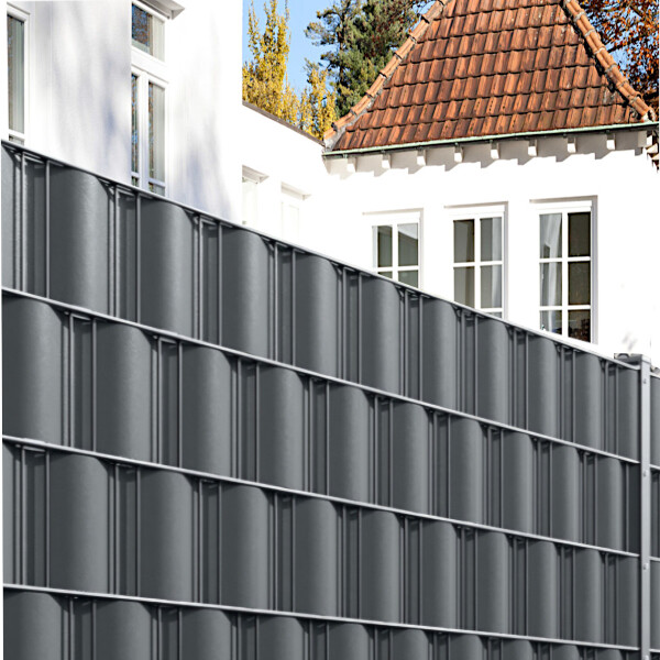 1 Stück Wind- und Sichtschutzstreifen Anthrazit RAL 7016 stabile 1,1 mm, Streifenlänge: 2530 mm