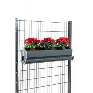 Outdoor-Regal Stabgitterzaun Steingrau RAL 7030