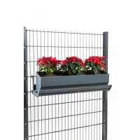 Outdoor-Regal Stabgitterzaun Steingrau RAL 7030