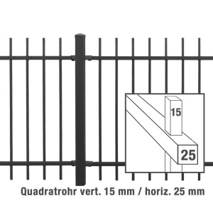 Schmuckzaun Design Zürich 6 m ( H x B ) 1200 x 1910 mm Eisenglimmer