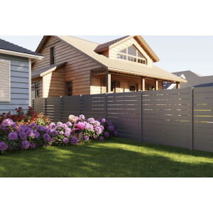 VIDUAL line 150 D10 ALU Zaunpaket mit Pfosten (L x H) 9,04 m x 1600 mm Anthrazit