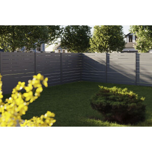 VIDUAL line 150 D10 ALU Zaunpaket mit Pfosten (L x H) 9,04 m x 1600 mm Anthrazit