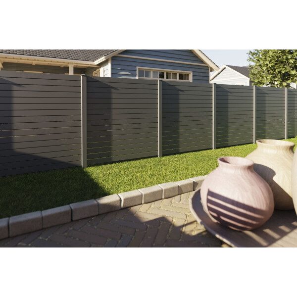 VIDUAL Rhombus-Profil pure 100 Aluminiumfüllung mit Pfosten (L x H) 14,41 m x 1600 mm in Anthrazit