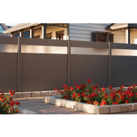 VIDUAL Klick-Profil snap 140 Aluminiumfüllung mit Pfosten (L x H) 9,04 m x 1000 mm LIGHT OAK