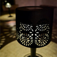 Solar Tischleuchte mit Dekorstanzungen scxhwarz H. 24 cm
