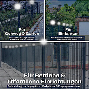 6er Pack Pfostenleuchte 6040 LED Solar Zaunleuchte