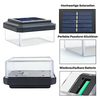 6er Pack Pfostenleuchte 6040 LED Solar Zaunleuchte