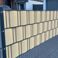 10 Stück Wind- und Sichtschutzstreifen  Beige RAL 1001 stabile 1,1 mm, Streifenlänge:2530 mm
