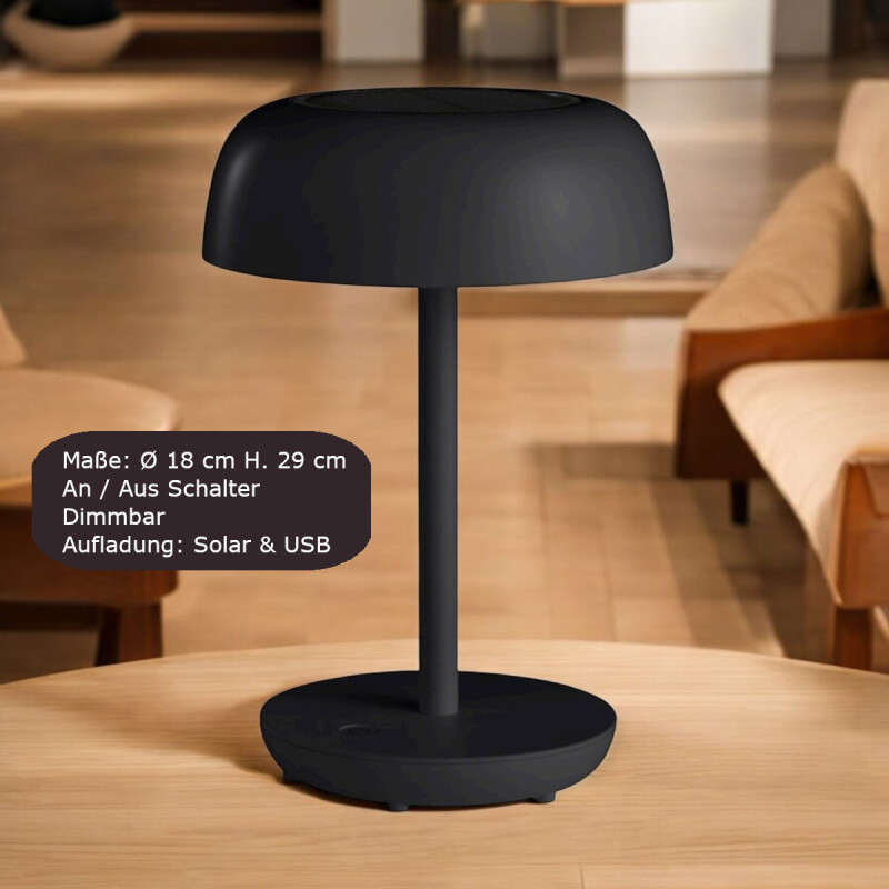 Tischlampe Solar LED 29 cm schwere Ausführung in...