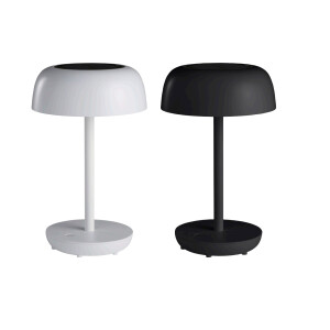Tischlampe Solar LED 29 cm schwere Ausführung in modernem schwarz matt