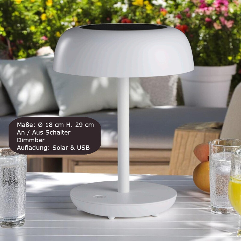 Tischlampe Solar LED 29 cm schwere Ausführung in...