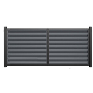 Drehflügeltor  Lamellenzaun Matze Duo Anschlag rechts inkl. Pfosten zum Einbetonieren zweiflügelig (B x H) 2000 x 1600 mm RAL 7016 Anthrazit