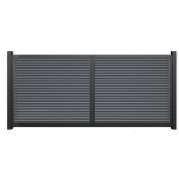 Drehflügeltor  Lamellenzaun Matze Duo Anschlag rechts inkl. Pfosten zum Einbetonieren zweiflügelig (B x H) 2000 x 1600 mm RAL 7016 Anthrazit
