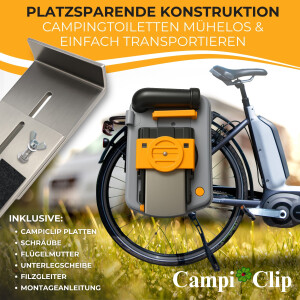 CampiClip TYP S – Stufenlos verstellbarer Halter mit Flügelschraube
