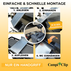 CampiClip TYP I – Kompakter Halter aus einem Stück Aluminium