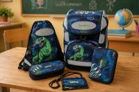 JojoBag Schulranzen Set Jungle Dinosaurier Ergonomisch 5-tei